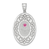 Sterling Silver Rhodium-plated Crystal Family Pendant